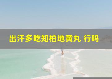 出汗多吃知柏地黄丸 行吗